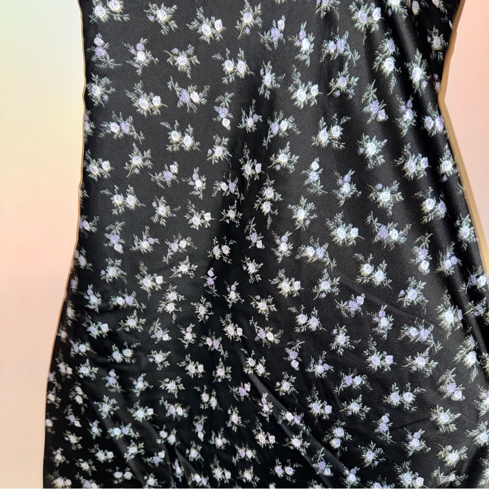 And Now This Macy’s Black Satin Floral Lace Trim Maxi Slip Dress Size XL NWT! - Picture 3 of 9